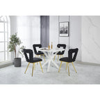 Sillones decorativos con estructura de metal con recubrimiento de polvo dorado y negro, juego de 2