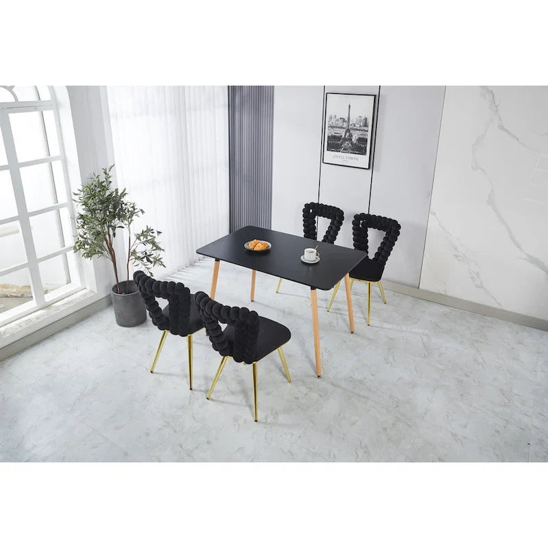 Sillones decorativos con estructura de metal con recubrimiento de polvo dorado y negro, juego de 2