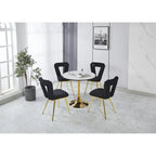 Sillones decorativos con estructura de metal con recubrimiento de polvo dorado y negro, juego de 2