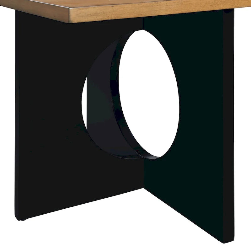 Mesa de centro rectangular de 47" con estante de vidrio templado