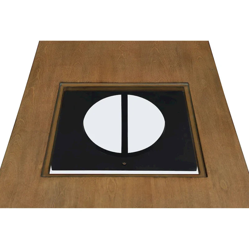 Mesa de centro rectangular de 47" con estante de vidrio templado