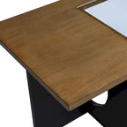 Mesa de centro rectangular de 47" con estante de vidrio templado