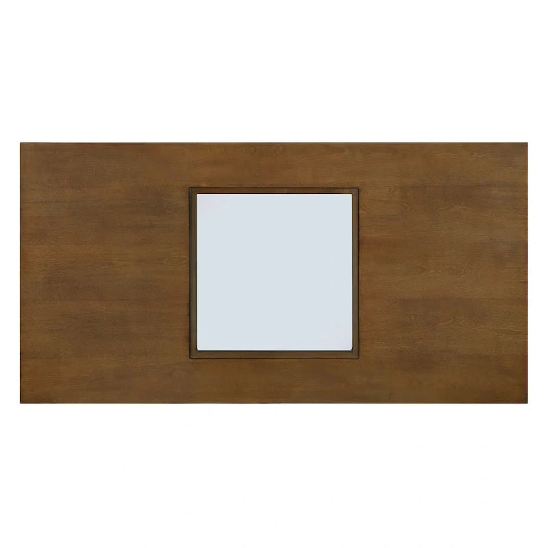 Mesa de centro rectangular de 47" con estante de vidrio templado