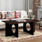 Mesa de centro rectangular de 47" con estante de vidrio templado