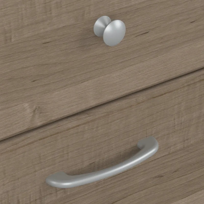 Escritorio en L de 60" elevable con soporte y cajón archivador