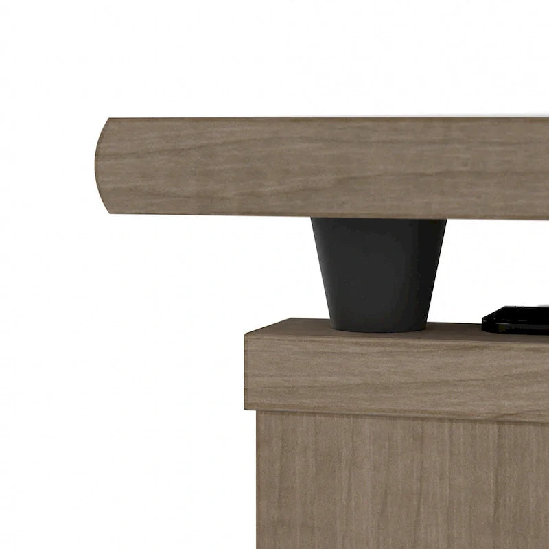 Escritorio en L de 60" elevable con soporte y cajón archivador
