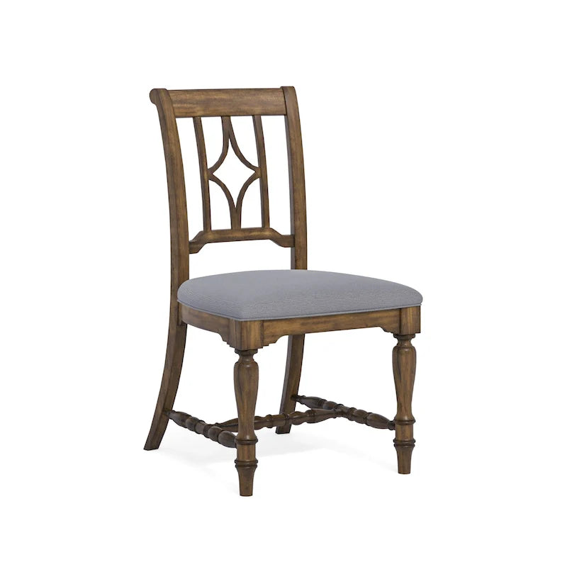 Silla de comedor tapizada en madera gris - 22 x 40 x 26