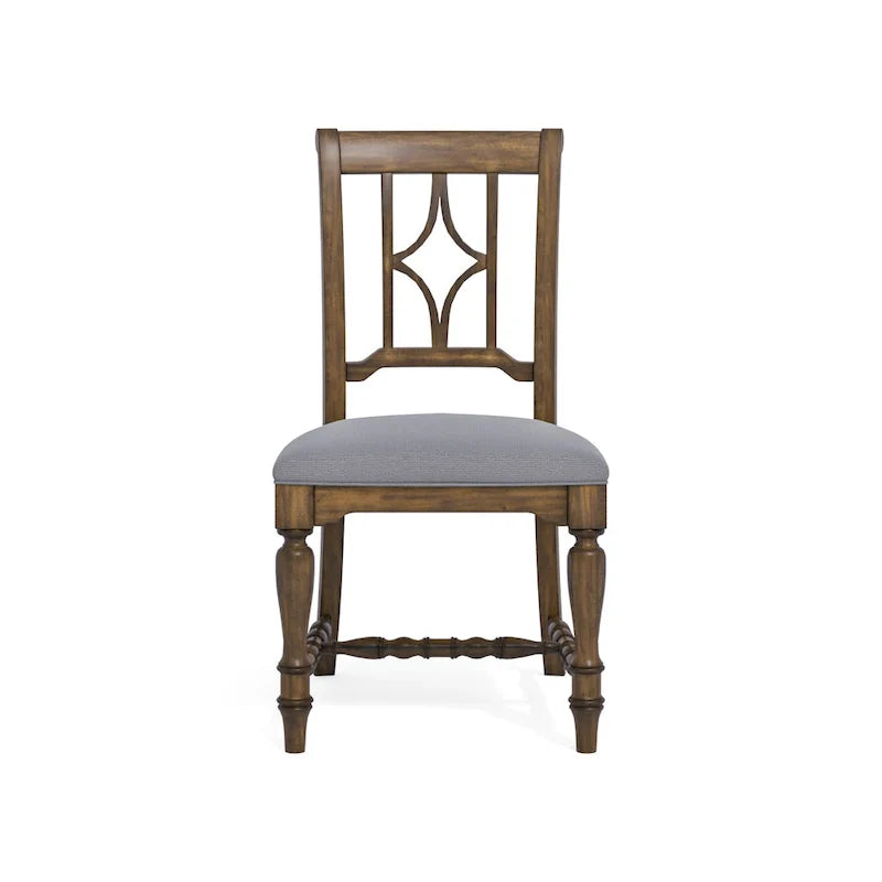 Silla de comedor tapizada en madera gris - 22 x 40 x 26