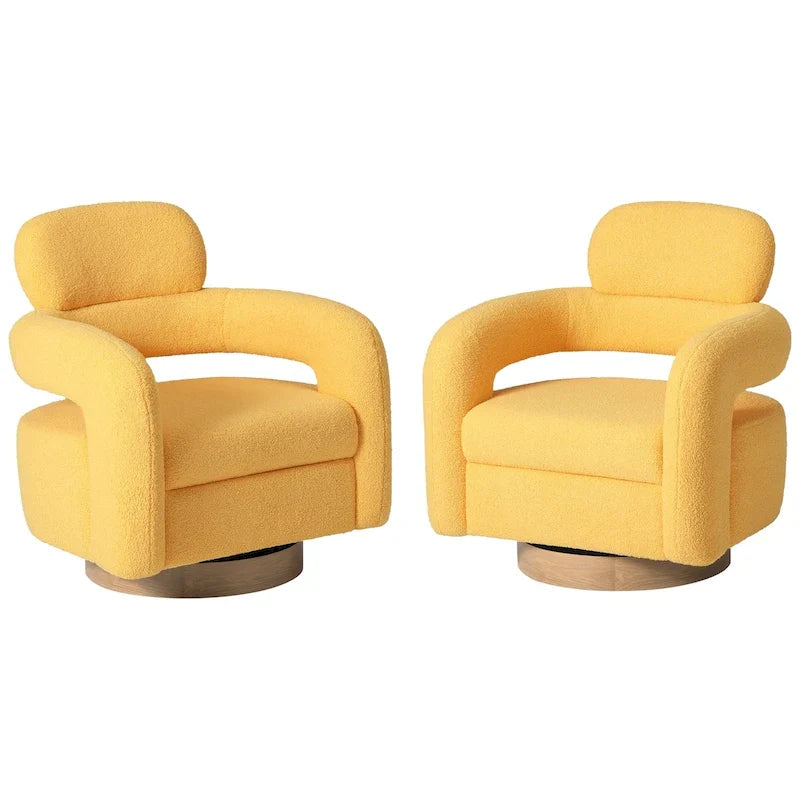 Sillón giratorio Sherpa Barrel, juego de 2