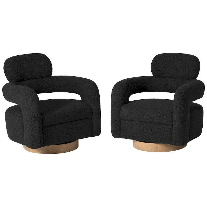 Sillón giratorio Sherpa Barrel, juego de 2