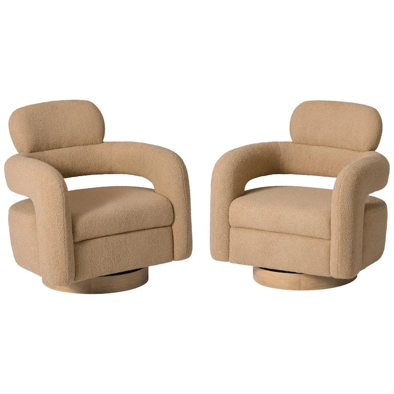Sillón giratorio Sherpa Barrel, juego de 2