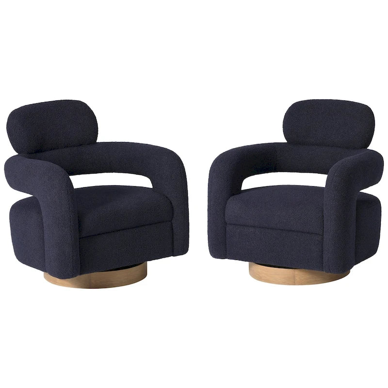 Sillón giratorio Sherpa Barrel, juego de 2