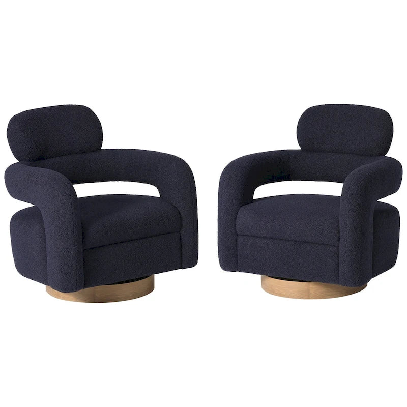 Sillón giratorio Sherpa Barrel, juego de 2