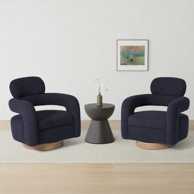 Sillón giratorio Sherpa Barrel, juego de 2