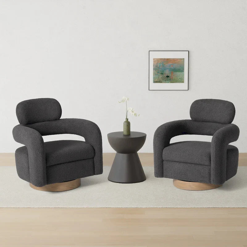 Sillón giratorio Sherpa Barrel, juego de 2