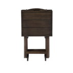 Juego de mesas auxiliares plegables de 4 piezas con soporte de almacenamiento – Gris