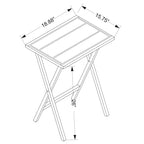 Juego de mesas auxiliares plegables de 4 piezas con soporte de almacenamiento – Gris