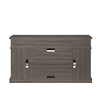 Mueble de TV clásico americano con 4 estantes de almacenamiento y 2 armarios de almacenamiento para sala de estar u oficina familiar