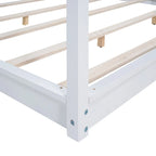 Cama de plataforma baja con dosel de madera de pino y MDF – Queen/King