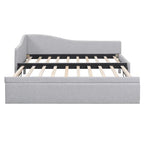 Sofá cama tapizado en forma de L tamaño individual con nido elevable – Rosa