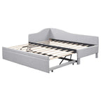 Sofá cama tapizado en forma de L tamaño individual con nido elevable – Rosa