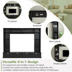 104.2 Mueble de pared con soporte para TV, estanterías y armarios – Negro
