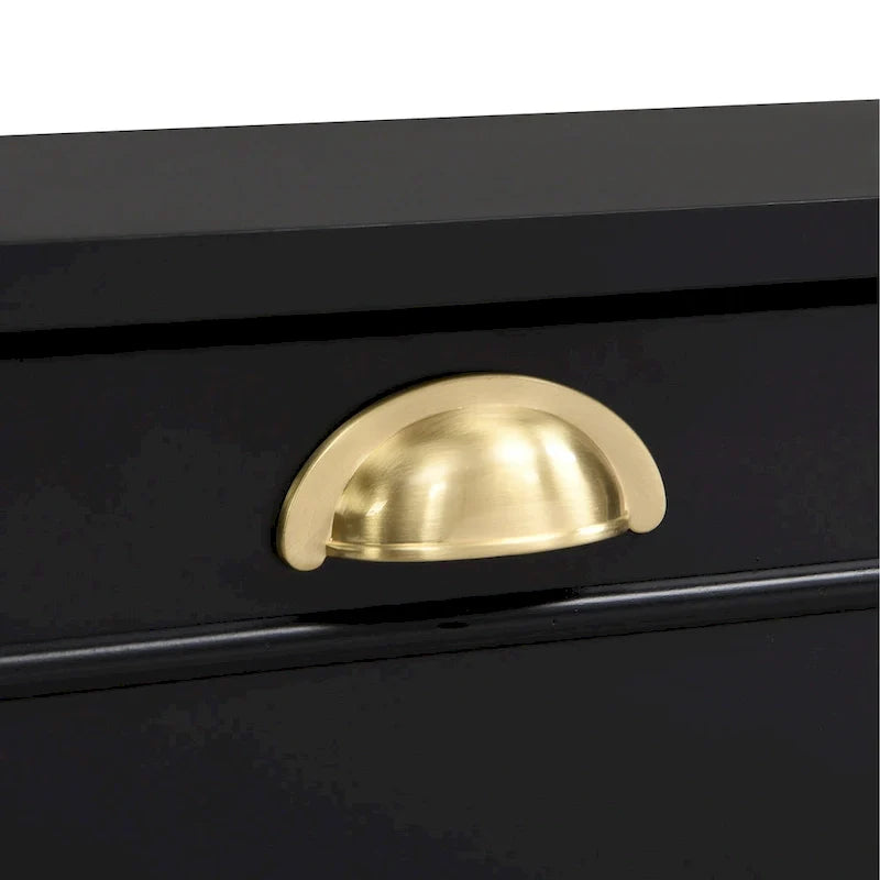 104.2 Mueble de pared con soporte para TV, estanterías y armarios – Negro