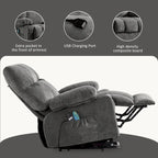 Sillón reclinable elevador eléctrico con calor, masaje, carga USB – Azul