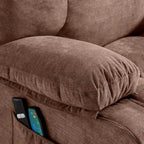 Sillón reclinable elevador eléctrico con calor, masaje, carga USB – Azul
