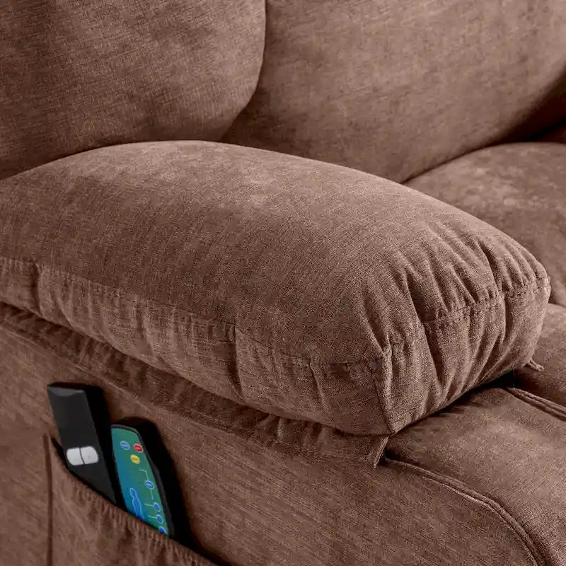 Sillón reclinable elevador eléctrico con calor, masaje, carga USB – Azul