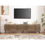 Cómoda horizontal de 4 cajones con acabado nogal rústico