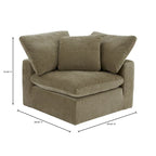 Sillón Esquinero Seccional Modular con Tela Resistente a las Manchas – 38x38