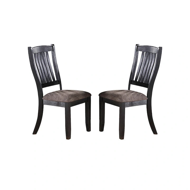 Sillas de comedor tapizadas en tela color café oscuro, juego de 2