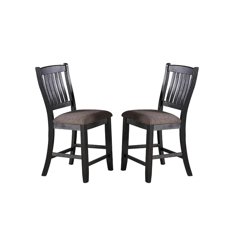 Sillas de comedor tapizadas en tela color café oscuro, juego de 2