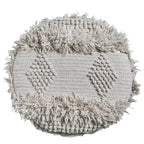 Taburete de tela bohemio con base de madera de eucalipto