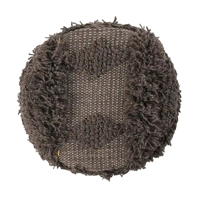 Taburete de tela bohemio con base de madera de eucalipto