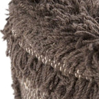Taburete de tela bohemio con base de madera de eucalipto