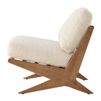 Sillón decorativo estilo Mid-Century – Estructura de madera maciza + Tejido de poliéster