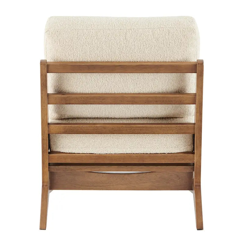 Sillón decorativo estilo Mid-Century – Estructura de madera maciza + Tejido de poliéster