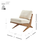 Sillón decorativo estilo Mid-Century – Estructura de madera maciza + Tejido de poliéster