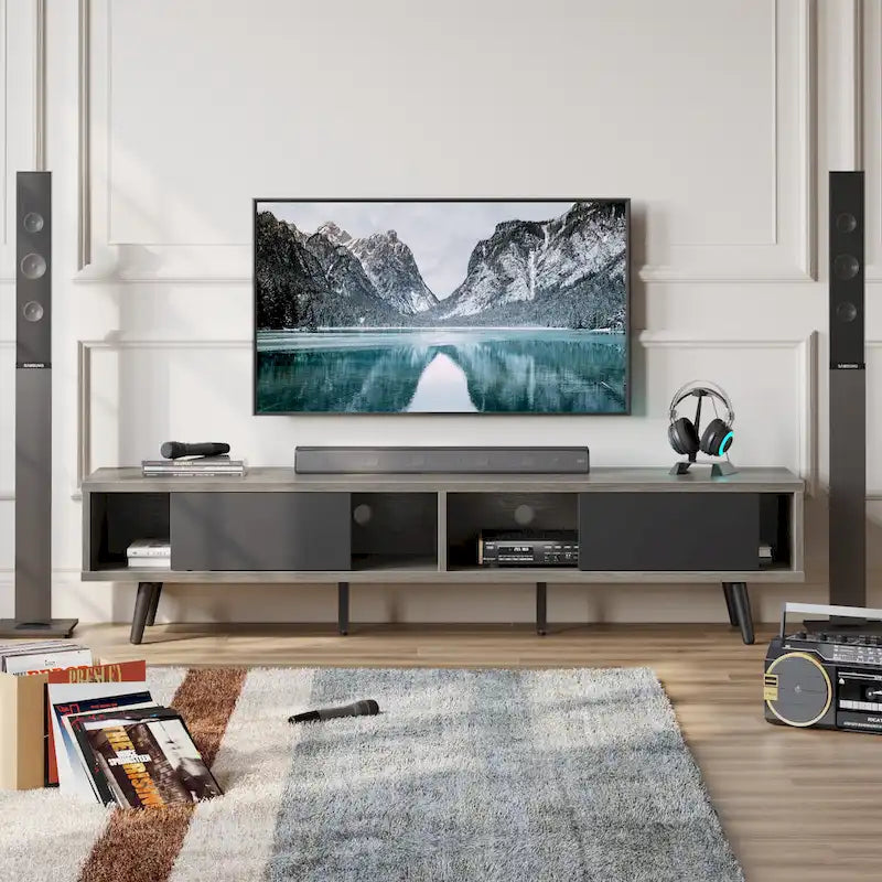 Soporte de TV para televisores de hasta 75 pulgadas – Mueble de TV de mediados de siglo, 70 pulgadas