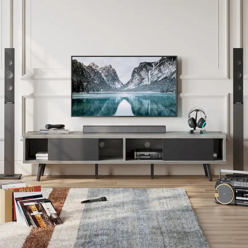 Soporte de TV para televisores de hasta 75 pulgadas – Mueble de TV de mediados de siglo, 70 pulgadas