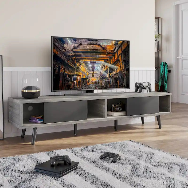 Soporte de TV para televisores de hasta 75 pulgadas – Mueble de TV de mediados de siglo, 70 pulgadas
