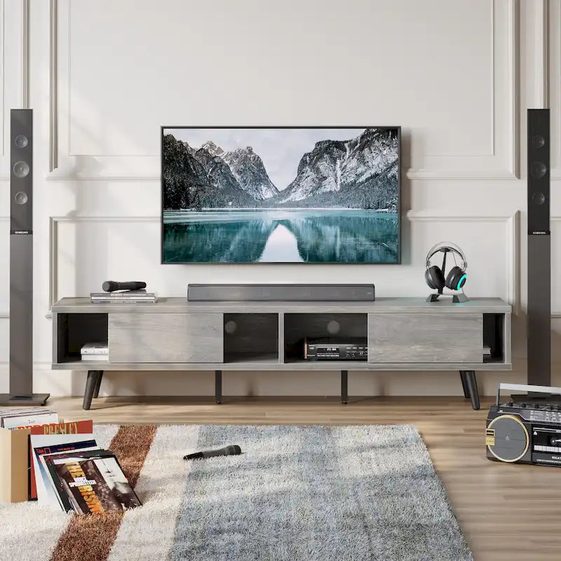 Soporte de TV para televisores de hasta 75 pulgadas – Mueble de TV de mediados de siglo, 70 pulgadas