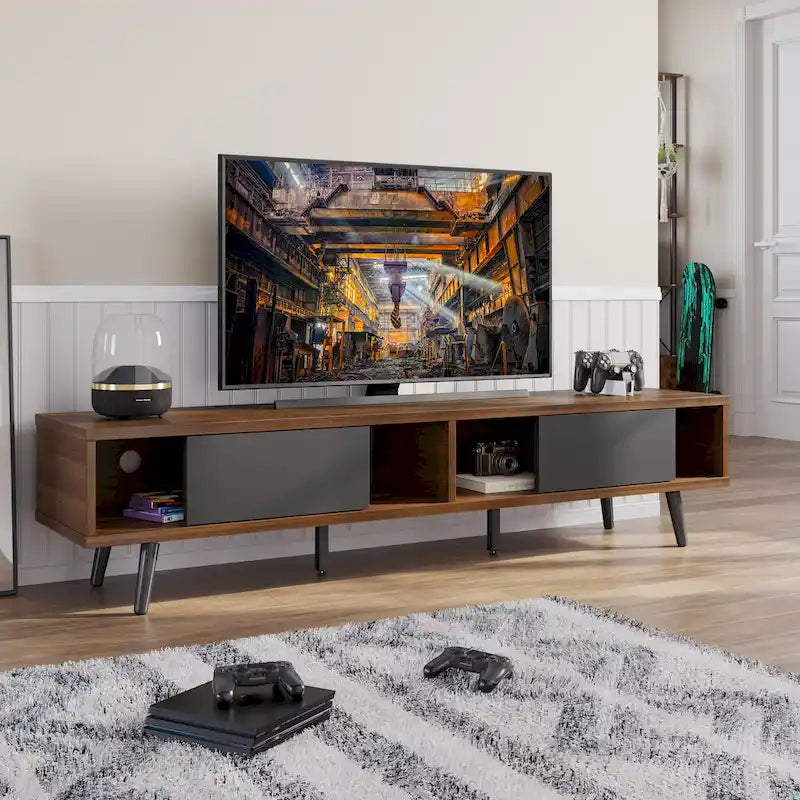 Soporte de TV para televisores de hasta 75 pulgadas – Mueble de TV de mediados de siglo, 70 pulgadas