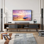 Soporte de TV para televisores de hasta 75 pulgadas – Mueble de TV de mediados de siglo, 70 pulgadas