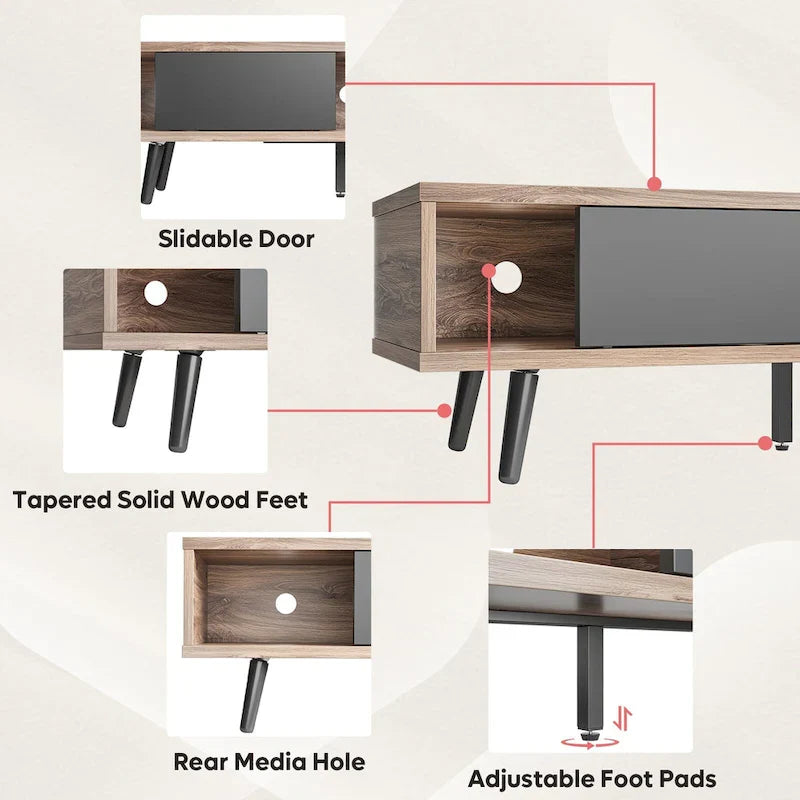 Soporte de TV para televisores de hasta 75 pulgadas – Mueble de TV de mediados de siglo, 70 pulgadas