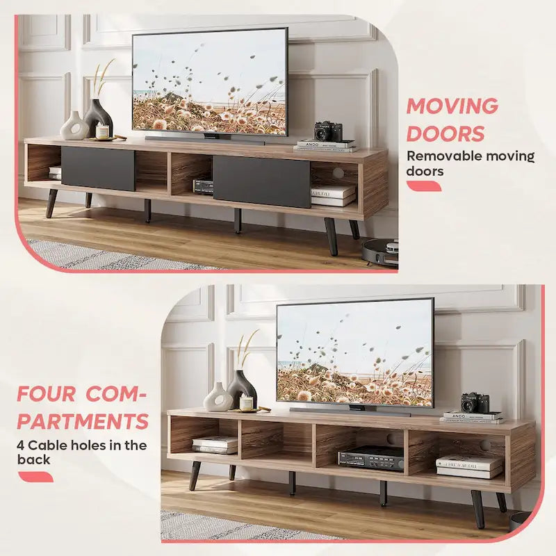 Soporte de TV para televisores de hasta 75 pulgadas – Mueble de TV de mediados de siglo, 70 pulgadas
