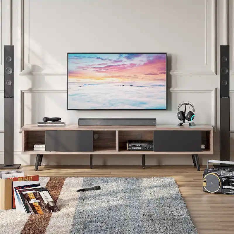Soporte de TV para televisores de hasta 75 pulgadas – Mueble de TV de mediados de siglo, 70 pulgadas