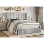 Cama plataforma tapizada capitoné